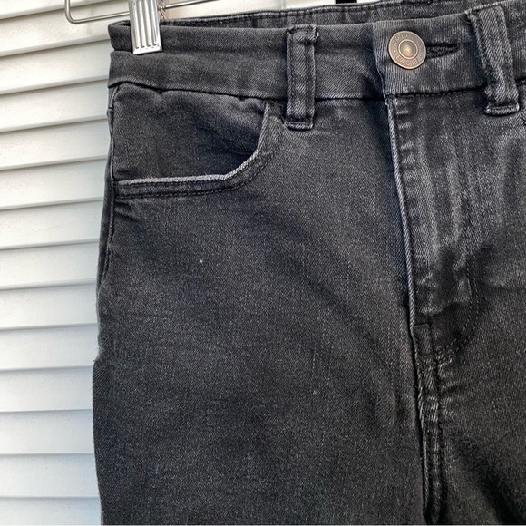 AEO Curvy High Rise Jeggings Jeans Gray Black Stretch Distressing size 2 - Picture 3 of 12